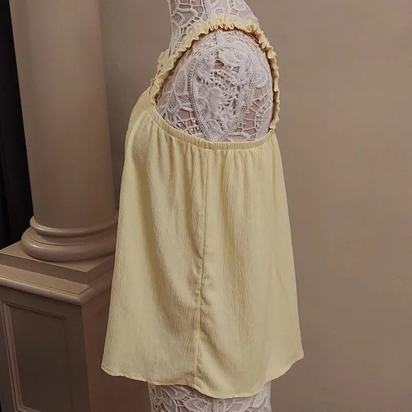 OLIVIA SKY Yellow Gauzy Pullover Tank Top - Picture 5 of 9
